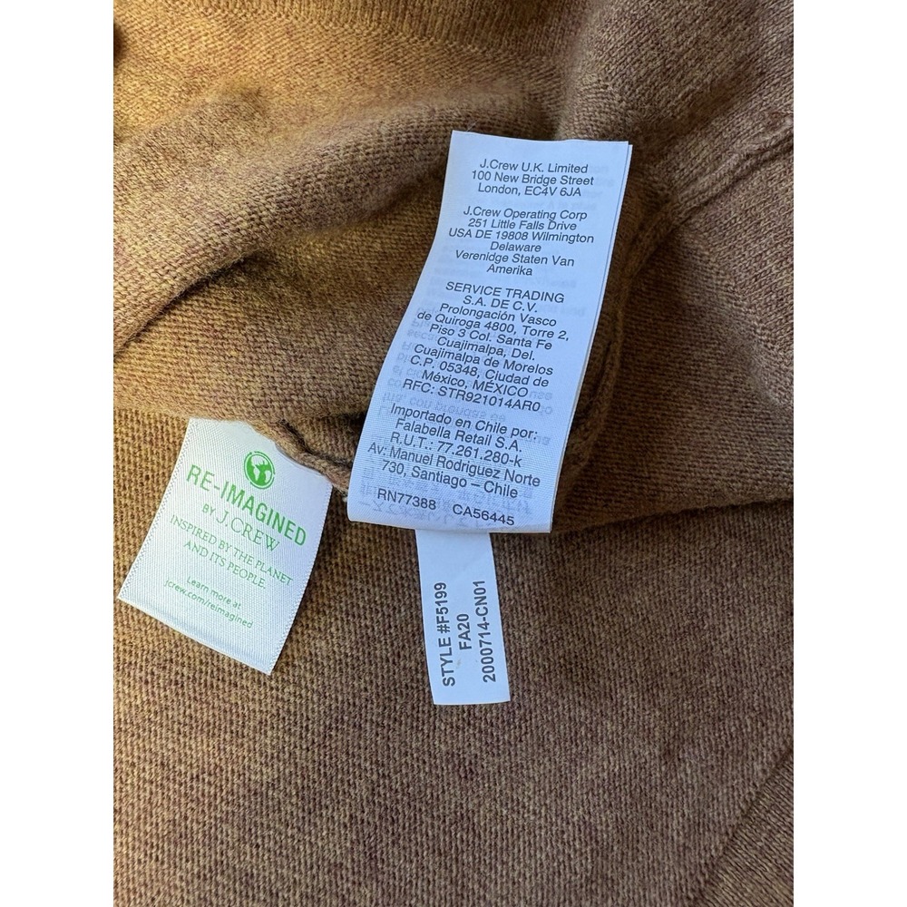J. Crew Teddie Sweater Womens S Wool Blend Camel Brown Classic Preppy Pullover - Picture 7 of 7